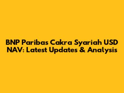 BNP Paribas Cakra Syariah USD NAV: Latest Updates & Analysis