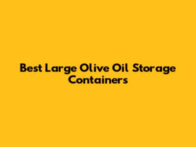 Best Large Olive Oil Storage Containers