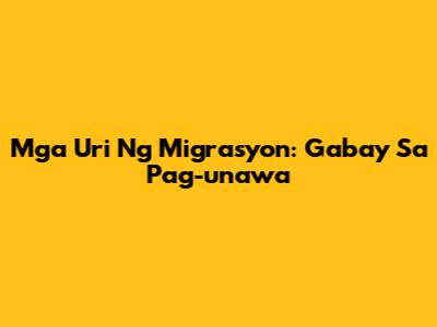 Mga Uri Ng Migrasyon: Gabay Sa Pag-unawa